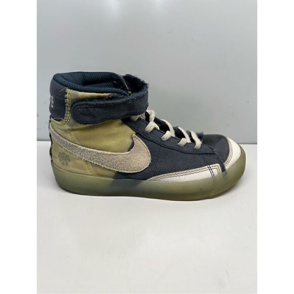 Nike Blazer Mid ‘77 Kids 12C  Navy/White/Gray Hook And Loop DH9822-400 (L12) - Picture 1 of 10